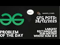 Largest rectangular sub-matrix whose sum is 0 GFG POTD 26-12-2023 GFG Problem Of The Day
