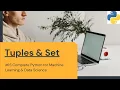 Tuples Set Python For Machine Learning Data Science