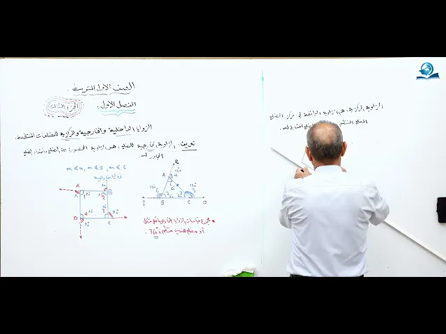 مادة الرياضيات للصف الأول المتوسط : الزوايا الخارجية