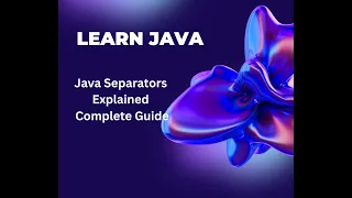 10 Java Separators Explained 9 Separators in Java with Simple Examples Java for Beginners