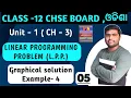 Graphical solution LPP example - 4 chapter 3 elements of mathematics class 12 in odia