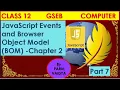 JavaScript Events Browser Object Model Chap 2 Class 12 Computer Part 7 By Parul Vaidya
