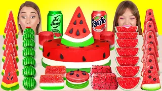 Download WATERMELON DESSERTS CHALLENGE || Red VS Green Food! 1000 Layers of Candy by 123 GO! FOOD MP3