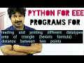 Python for EEE coding tasks for students python by seenu sudha
