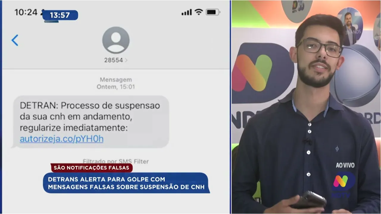 Detran alerta para golpe com mensagens falsas sobre suspensão de CNH