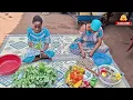  African Village Life: Cooking Tiny Fish and Spinach for Dinner/village cooking 
