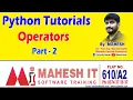 Python Tutorials Operators Part - 2 Class