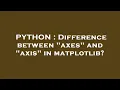 PYTHON Difference between axes and axis in matplotlib