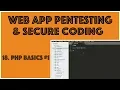 Web Application Penetration Testing and Secure Coding - PHP Basics