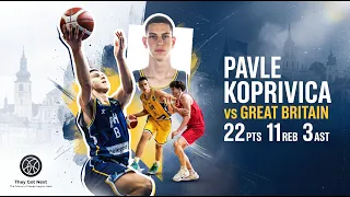 Pavle Koprivica 22 PTS 11 REB vs Great Britain Bosnia and Herzegovina FIBA U16 EuroBasket 2026