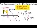Calculus 2 - Integration Finding the Area Between Curves 3 of 22 Ex 3 y sinx y cosx BEWARE