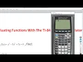 Evaluating Functions With The TI-84 Graphing Calculator