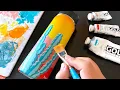 Acrylic Painting a HYDRO FLASK Desert Cacti Landscape Satisfying Demo