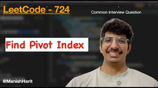 Find Pivot index Leetcode 724 Leetcode mastery Array Pivot Index dsa interview question