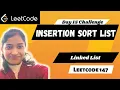 Insertion Sort List Leetcode 147 Linked List
