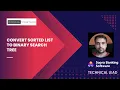 Leetcode 109 Convert Sorted List to Binary Search Tree Tree Linked List