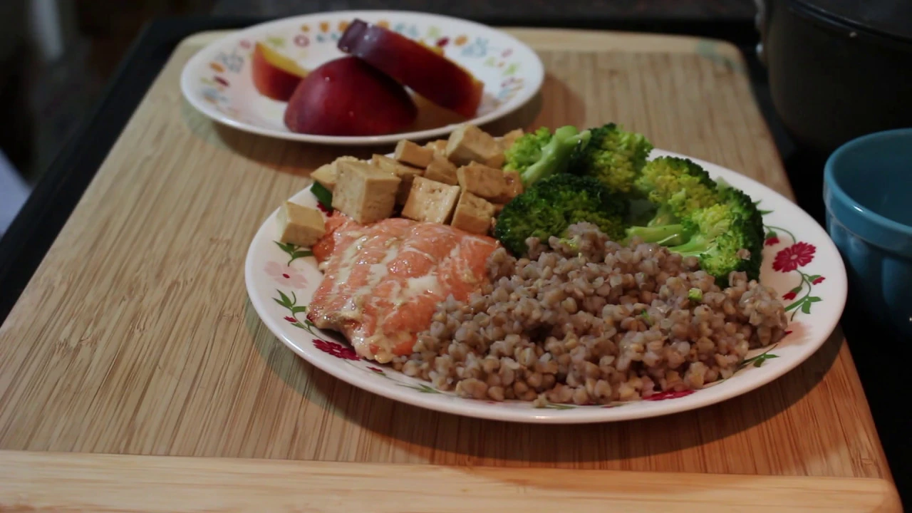 Salmon & tofu WITH buckwheat and broccoli