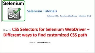Selenium 15 - CSS Selectors for Selenium WebDriver