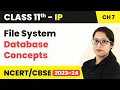 File System - Database Concepts Class 11 Informatics Practices Chapter 7 Code 065