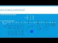 Cryptography as an Application of Matrix Operations Decoding a Message Examples