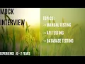 Software Testing Interview 0-2 Years Skills - Manual API Database