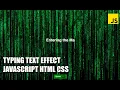 Typing Text Effect JavaScript HTML CSS