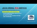 trim spaces in java trim leading and trailing spaces in java java trim method