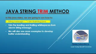 trim spaces in java trim leading and trailing spaces in java java trim method