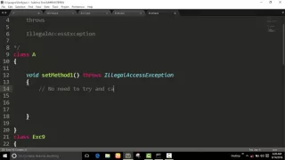 Throws IllegalAccessException Java Program