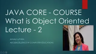 Object Oriented Features of Java Lecture 2 Java Core Course with certificate