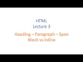 HTML Lecture 3