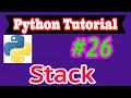 Python Tutorial in Hindi Implementation of Stack with Example
