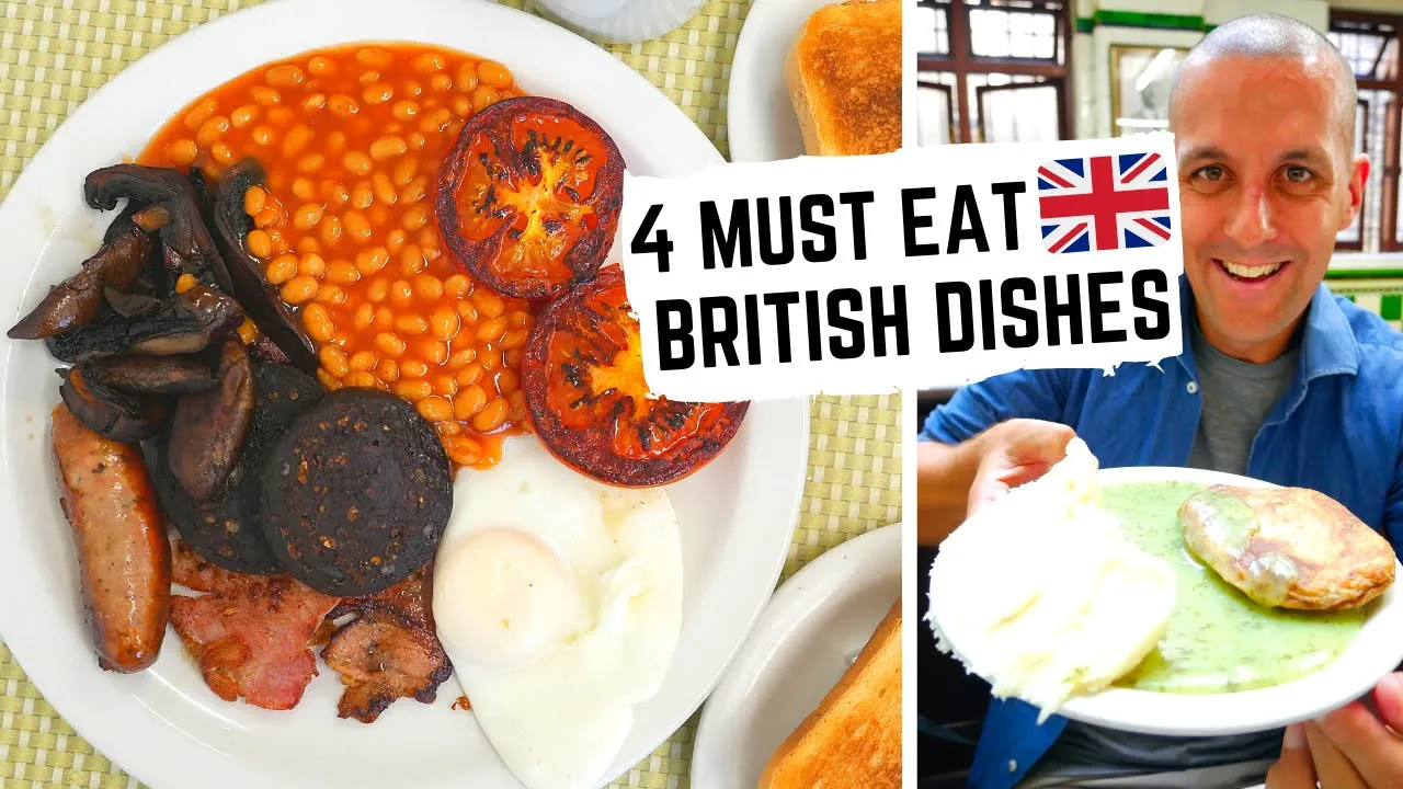 BRITISH FOOD | 4 British Foods You MUST EAT in LONDON, ENGLAND | Pie, Mash + Liquor, Fry Up...