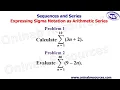 Expressing Sigma Notation as Arithmetic Series