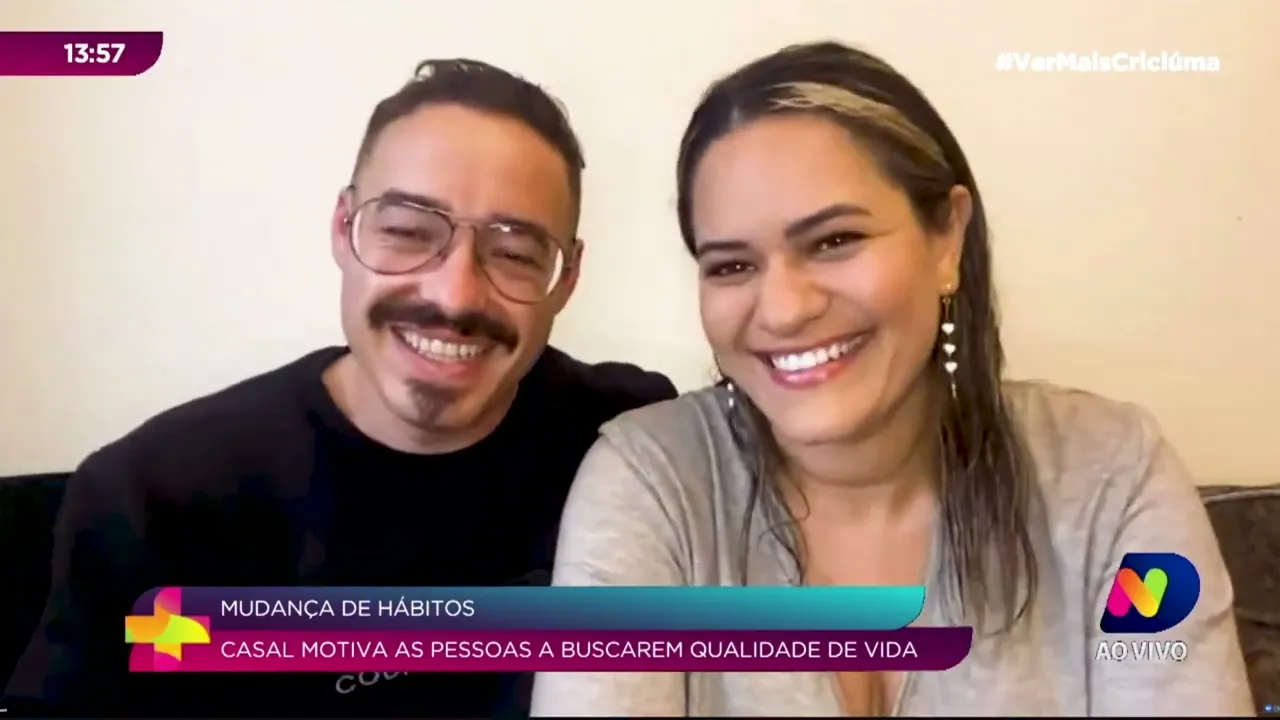 Casal perde 57kg e incentiva mudança de hábitos na internet
