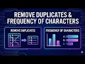 Remove Duplicate Characters Frequency of Characters Python Placement Coding