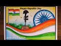 Republic Day Drawing easy 26 January Drawing Happy Republic Day Drawing Swarnim Bharat Drawing