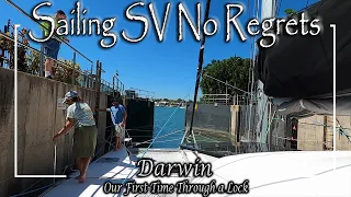E50 – Taking a catamaran through the lock into Darwin Cullen Bay Marina