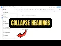 how to add collapse heading in google docs