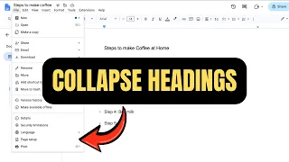 how to add collapse heading in google docs