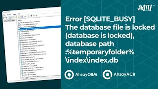 SQLITE - BUSY The database file is locked database is locked database path index index db