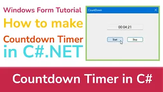 Windows Form Tutorial Make a Countdown Timer in C NET