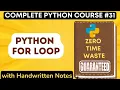 Python FOR Loop and NESTED For Loop with Handwritten Notes in Hindi Python Tutorial -