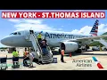 American NEW airbus A319 cabin New York-St Thomas Island American economy class Trip Report