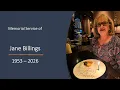 Memorial Service of Jane Billings