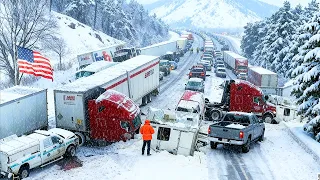 Winter Chaos in California Extreme Snowstorm Triggers Pileups on Interstate 80 at Donner Pass