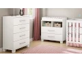 South Shore Cuddly Changing Table with Removable Changing Station In Modern and Stylized Pure White