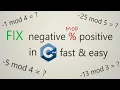 negative modulo positive in C modular arithmetics answer easy fix explained fast