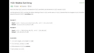 Absolute buns at programming solving 1122 Relative Sort Array
