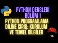 Python Programlama Diline Giris Kurulum ve Temel Bilgiler